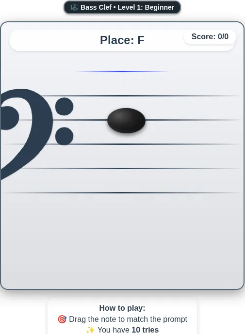 Bass Clef App Screenshot