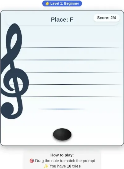 Treble Clef App Screenshot